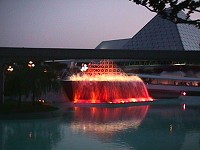The waterrise in front of Journey into Imagination.
